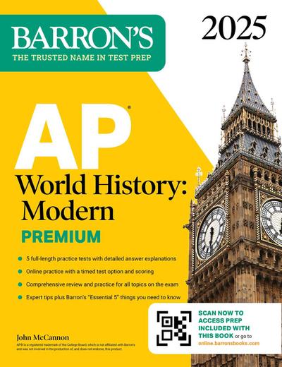 AP World History: Modern Premium 2025: 5 Practice Tests + Comprehensive Review + Online Practice
