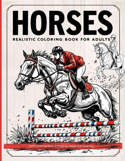 Realistic horses coloring book