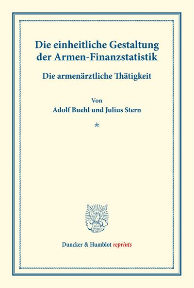 Die einheitliche Gestaltung der Armen-Finanzstatistik.