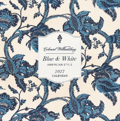 Colonial Williamsburg Blue and White American Style Wall Calendar 2027
