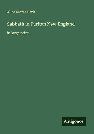 Sabbath in Puritan New England