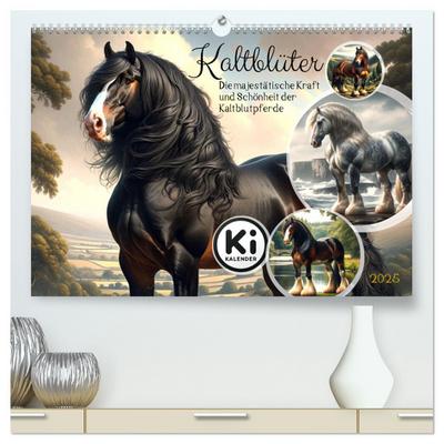 Kaltblüter - Die majestätische Kraft und Schönheit der Kaltblutpferde (hochwertiger Premium Wandkalender 2025 DIN A2 quer), Kunstdruck in Hochglanz