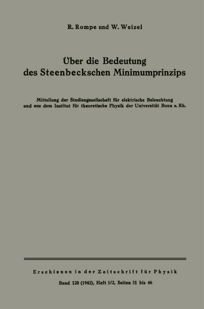 Über die Bedeutung des Steenbeckschen Minimumprinzips