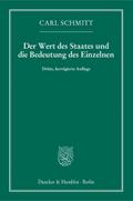 Der Wert des Staates und die Bedeutung des Einzeln