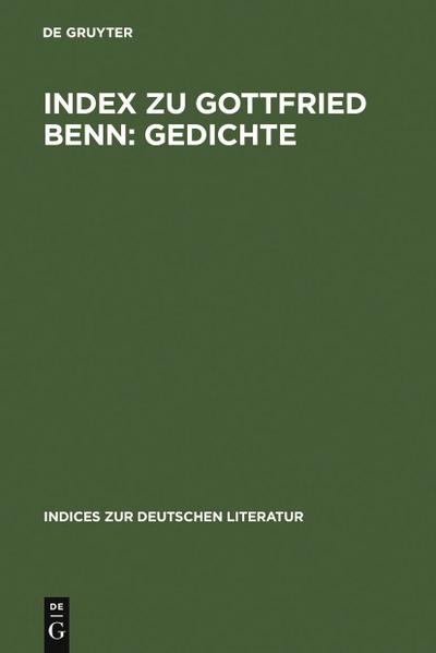 Index zu Gottfried Benn: Gedichte