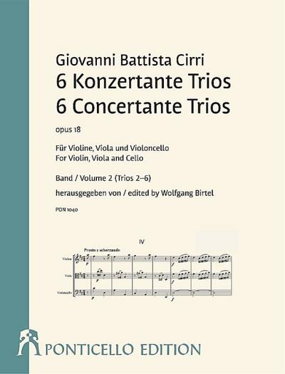6 Konzertante Trios op.18 Band 2 (Trios 4-6)für Violine, Viola und Violoncello