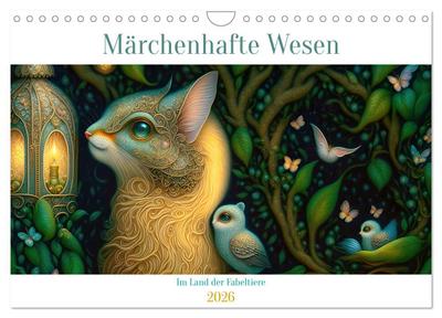 Märchenhafte Wesen - Im Land der Fabeltiere (Wandkalender 2026 DIN A4 quer), CALVENDO Monatskalender