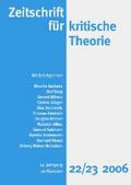 Zeitschrift für kritische Theorie / Zeitschrift für kritische Theorie, Heft 22/23