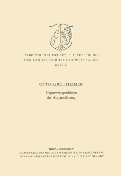 Gegenwartsprobleme der Asylgewährung