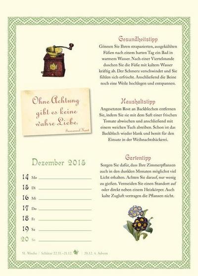 Was Großmutter noch wusste Wochenkalender 2015: Wochenkalender mit Tipps für Haushalt, Gesundheit und Garten