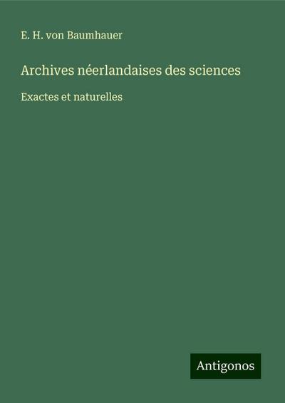 Archives néerlandaises des sciences