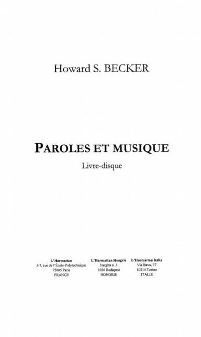 Paroles et musique