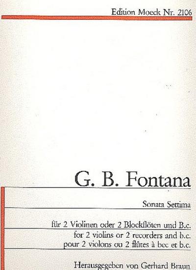 Sonata settima für 2 Violinenund Bc
