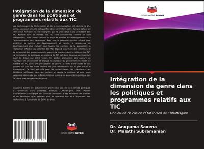 Intégration de la dimension de genre dans les politiques et programmes relatifs aux TIC