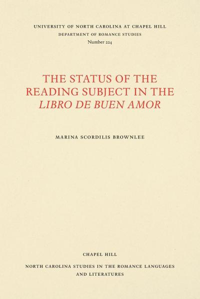 The Status of the Reading Subject in the Libro de Buen Amor