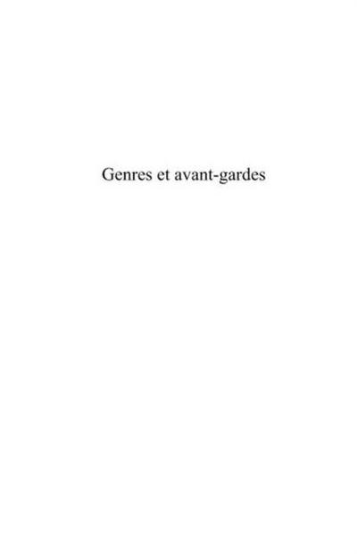 Genres et avant-gardes