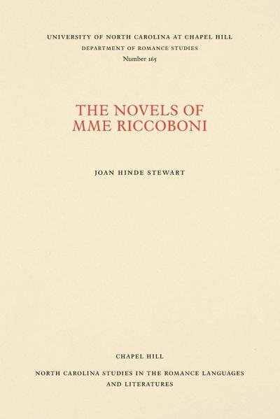 The Novels of Mme Riccoboni