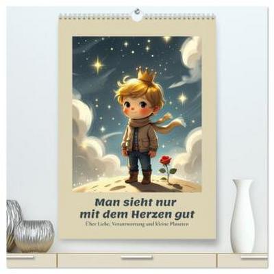 Man sieht nur mit dem Herzen gut - Über Liebe, Verantwortung und kleine Planeten (hochwertiger Premium Wandkalender 2027 DIN A2 hoch), Kunstdruck in Hochglanz