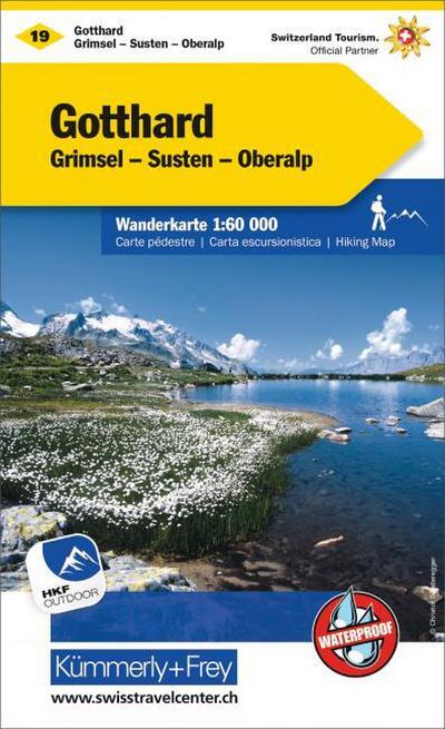 Kümmerly+Frey Wanderkarte 19 Gotthard 1:60.000