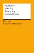 Meaning / Bedeutung. Englisch/Deutsch