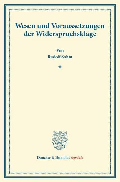 Wesen und Voraussetzungen der Widerspruchsklage.