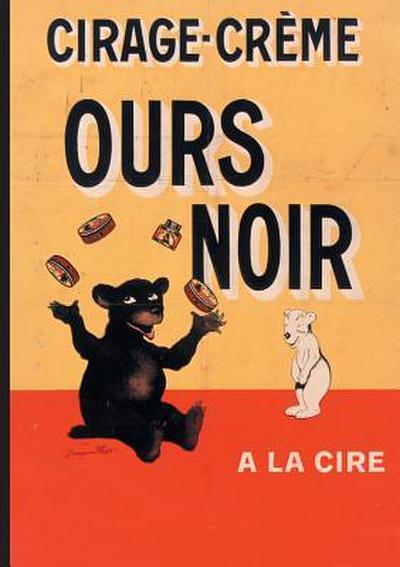 Carnet Ligné Affiche Cirage-Crème Ours Noir