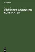 Kritik der logischen Konstanten