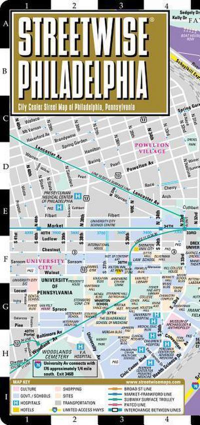 Streetwise Philadelphia Map - Laminated City Center Street Map of Philadelphia, Pennsylvania