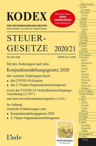 KODEX Steuergesetze 2020/21 (Kodex des Österreichischen Rechts)