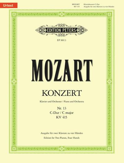 Mozart, W: Piano Concerto No. 13 in C K415 (387b) (Edition f