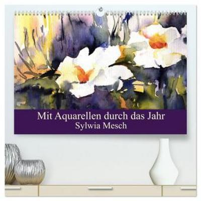 Mit Aquarellen durch das Jahr (hochwertiger Premium Wandkalender 2026 DIN A2 quer), Kunstdruck in Hochglanz