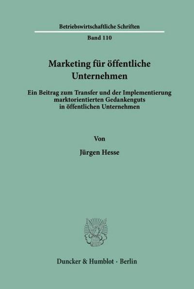 Marketing für öffentliche Unternehmen.