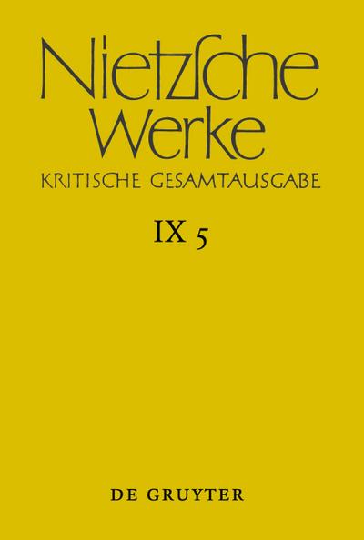 Nietzsche Werke, Band 5, Arbeitsheft W I 8