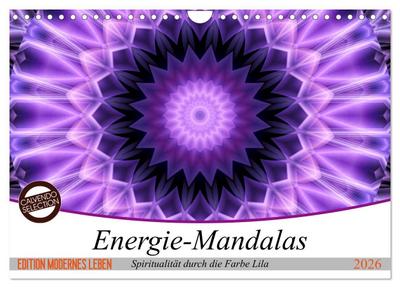 Energie - Mandalas, Spiritualität durch die Farbe Lila (Wandkalender 2026 DIN A4 quer), CALVENDO Monatskalender