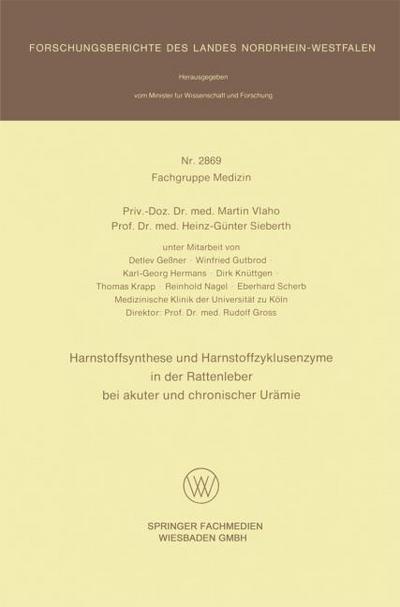 Harnstoffsynthese und Harnstoffzyklusenzyme in der Rattenleber bei akuter und chronischer Urämie