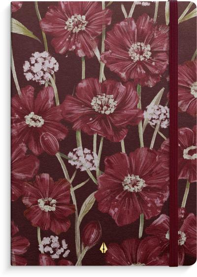Burde Notizbuch Deluxe A5 burgundy flower