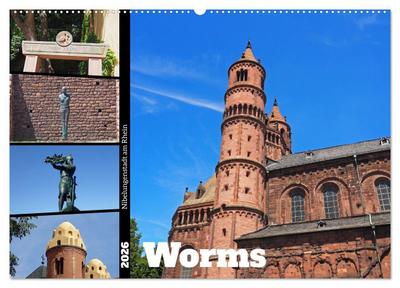 Worms-Nibelungenstadt am Rhein (Wandkalender 2026 DIN A2 quer), CALVENDO Monatskalender