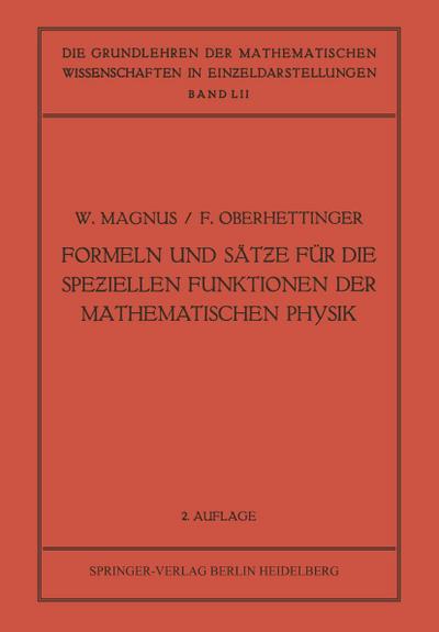 Formeln und Sät¿e für die Spe¿iellen Funktionen der Mathematischen Physik