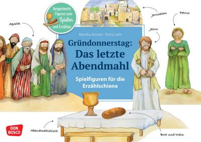 Gründonnerstag: Das letzte Abendmahl. Erzählschienen-Figurenset, m. 1 Beilage