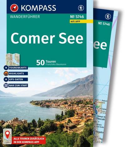 KOMPASS Wanderführer Comer See, 50 Touren mit Extra-Tourenkarte