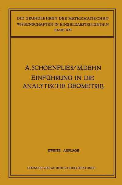 Einführung in die Analytische Geometrie der Ebene und des Raumes