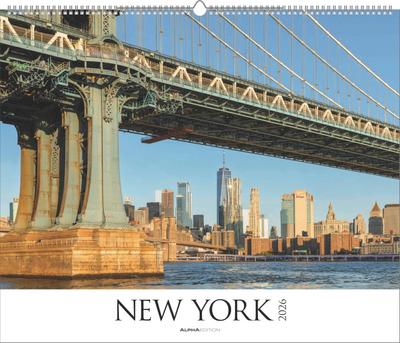 New York 2026  - Städte-Reise-Kalender - Querformat 60 x 50 cm - Spiralbindung