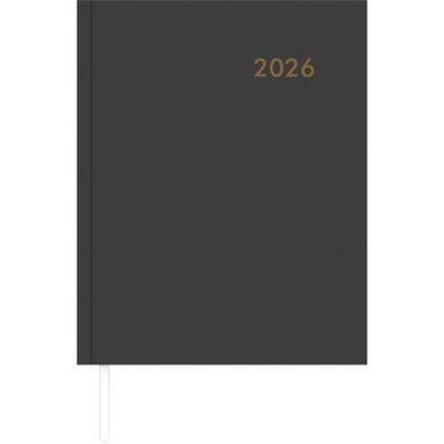 Wochenbuch anthrazit 2026 - Bürokalender 21x26,5 cm - 1 Woche auf 2 Seiten - mit Eckperforation und Fadensiegelung - Notizbuch - 728-0021