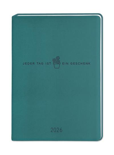 Terminplaner Lederlook 2026 Petrol