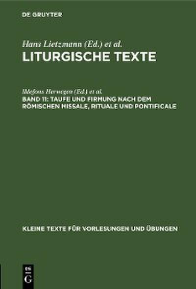 Taufe und Firmung nach dem römischen Missale, Rituale und Pontificale