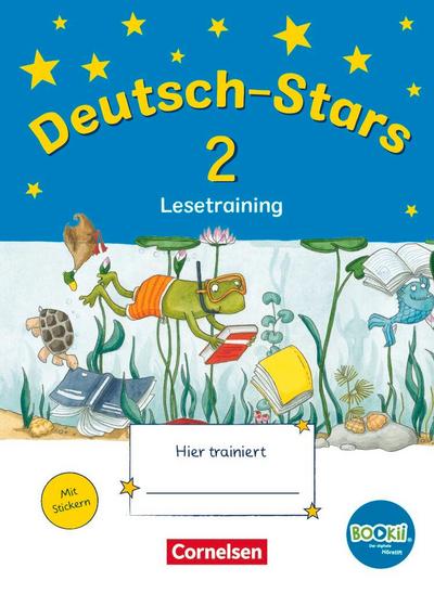 Deutsch-Stars - BOOKii-Ausgabe - 2. Schuljahr. Lesetraining. Übungsheft mit Lösungen