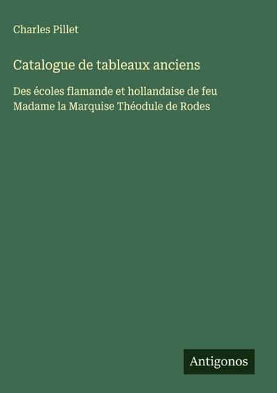 Catalogue de tableaux anciens