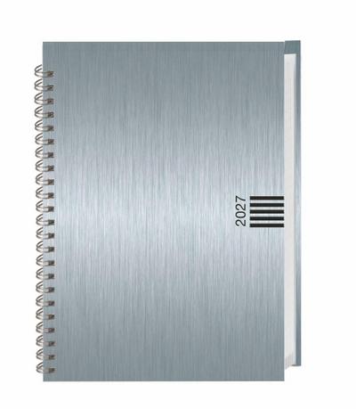 Wochen-Cheftimer A5, Alu silber 2027
