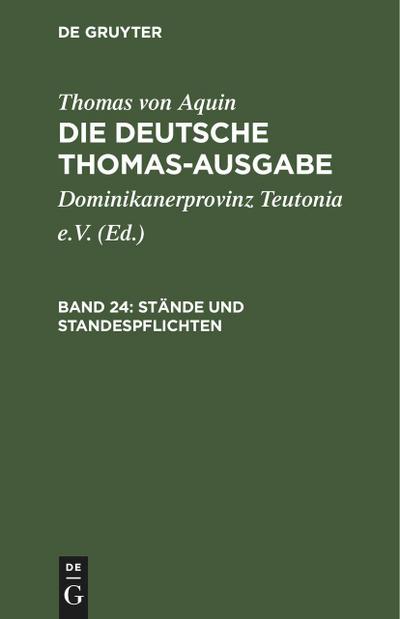 Stände und Standespflichten