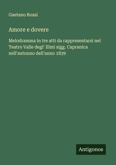Amore e dovere